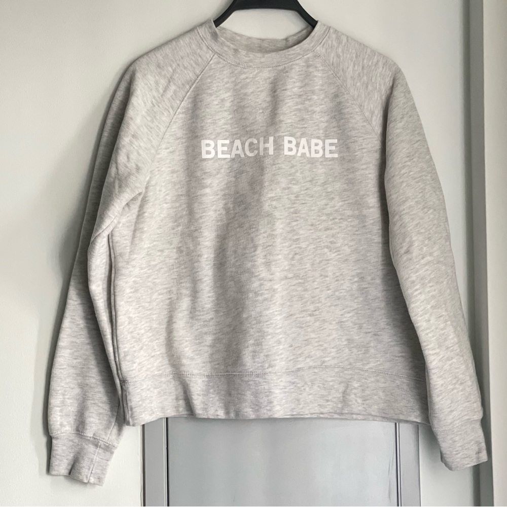 BRUNETTE THE LABEL Beach Babe Grey Crewneck Sweatshirt
